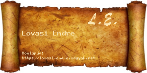 Lovasi Endre névjegykártya
